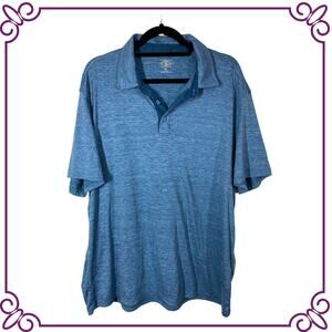 Bass & Co Blue Teal Merle Short Sleeve Golf Polo Shirt. XL